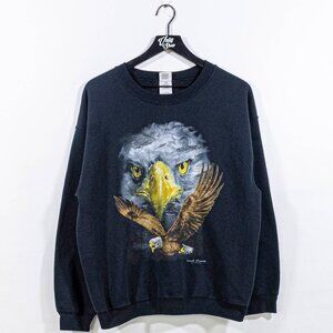 Lost Creek Bald Eagle Big Print Sweatshirt Large VTG Y2K Streetwear Grunge